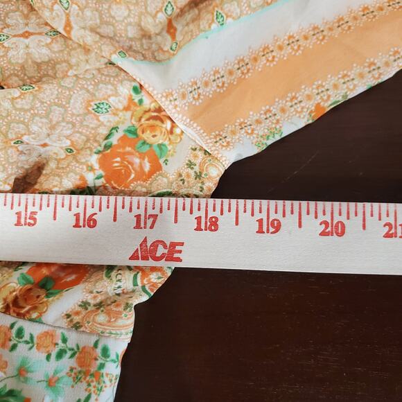 Flying Tomato Floral Bandana Print Tiered Maxi Dress L Cottage Prairie Country - Picture 9 of 11